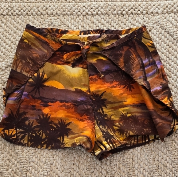 🌴 Vintage 1960's Termini California Wrap Around Shorts Floral Size S - Picture 7 of 7